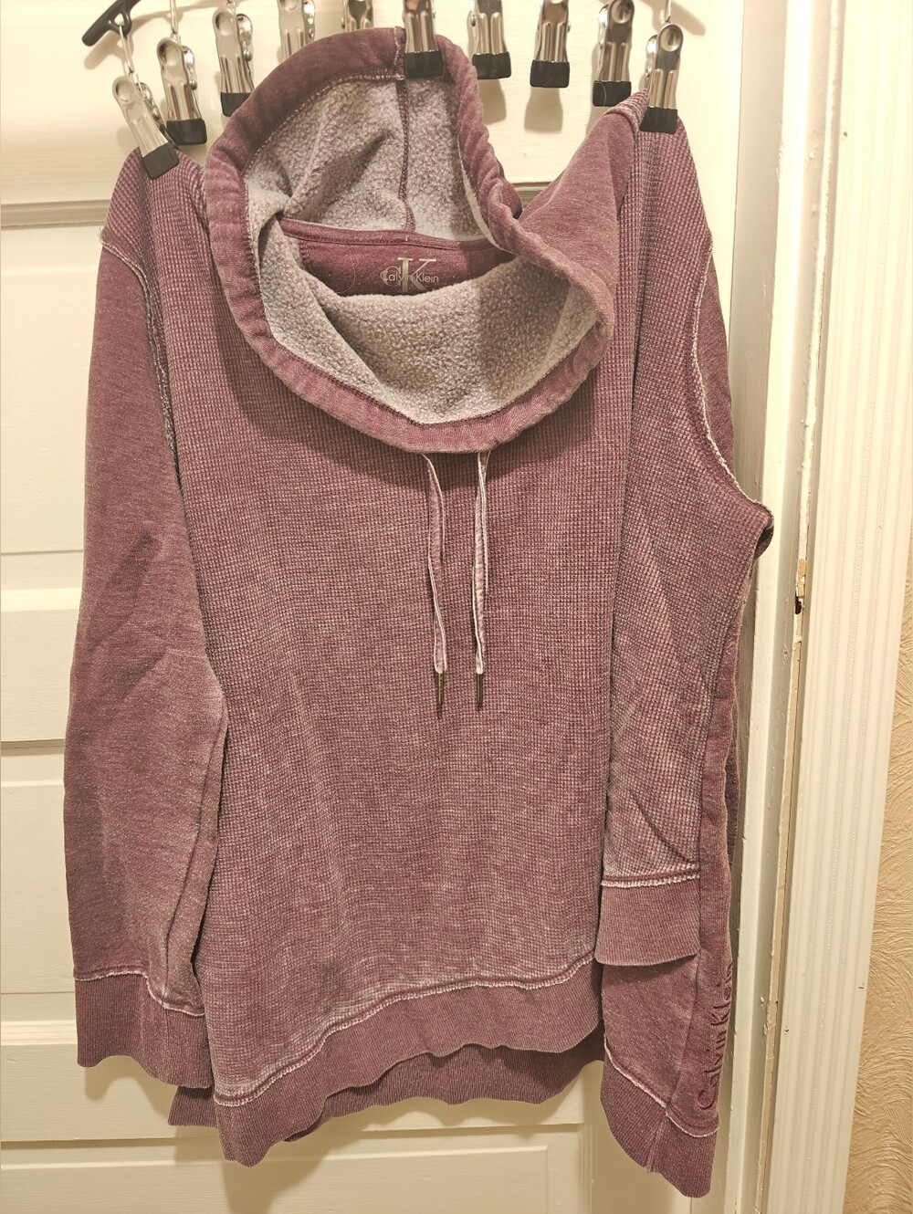 Calvin Klein cowl neck thermal pullover hoodie mineral wash finish Size XXL
